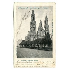 CIUDAD DE BUENOS AIRES IGLESIA DE SATNA FELICITAS ANTIGUA TARJETA POSTAL